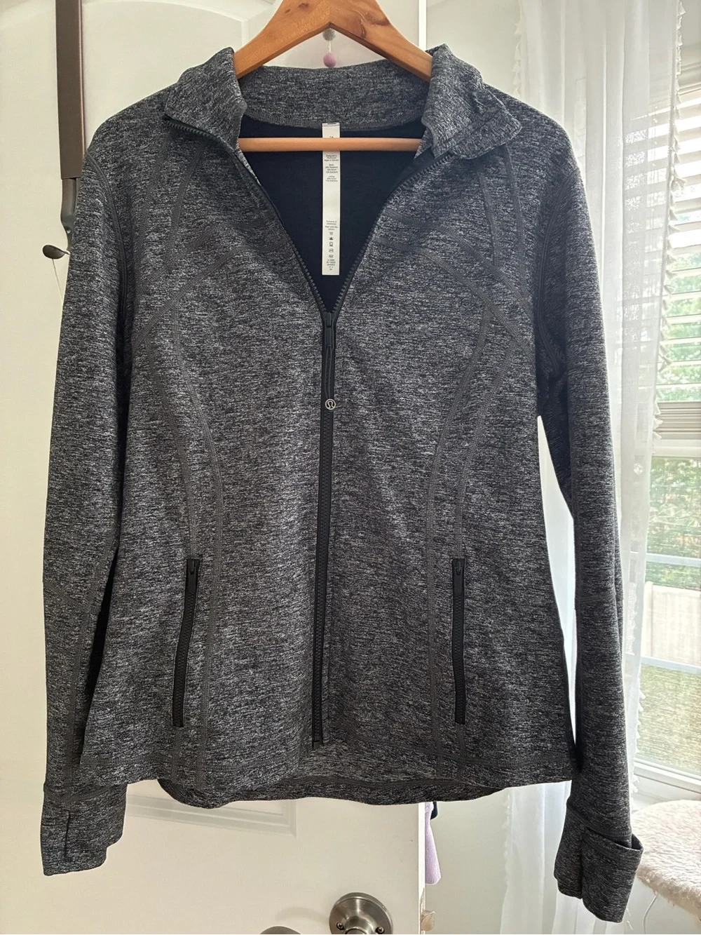 Lululemon Define Jacket Luon Heathered Black Size 16 Like New Tag Included
